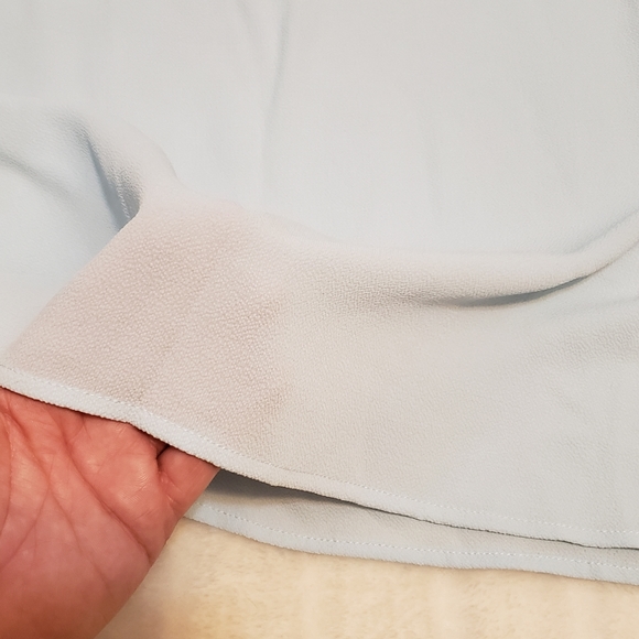 Monteau Baby Blue Flutter Sleeve Cold Shoulder Blouse - Picture 6 of 12